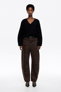BARREL - Pantal&oacute;n denim Leopard Big marr&oacute;n oscuro