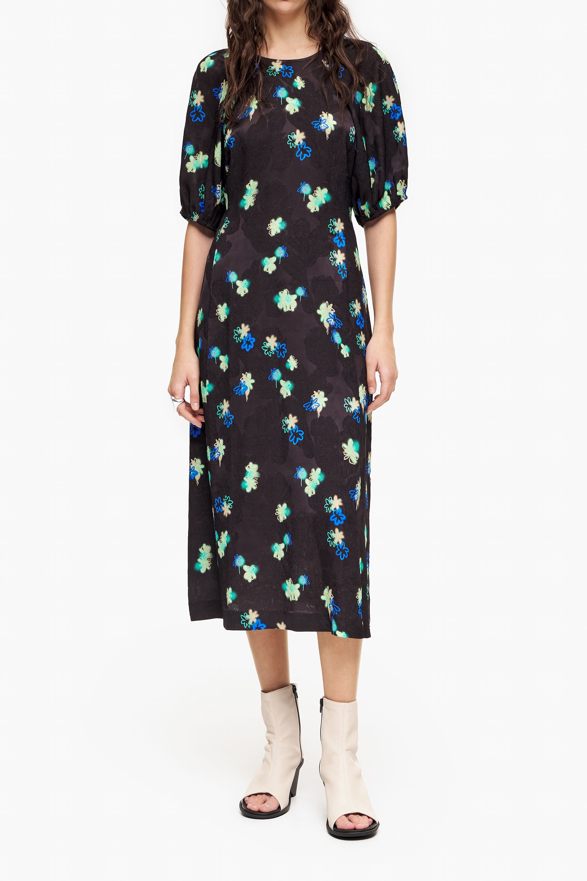 Vestido fluido print Spray Flowers
