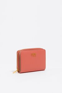 Cartera con solapa piel rosa chicle