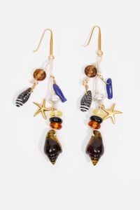 Pendientes estrella y caracolas &aacute;mbar