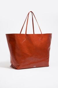 Bolso shopper Paper maxi piel naranja quemado