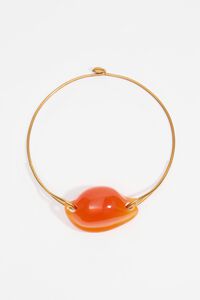 Collar choker caracola resina naranja