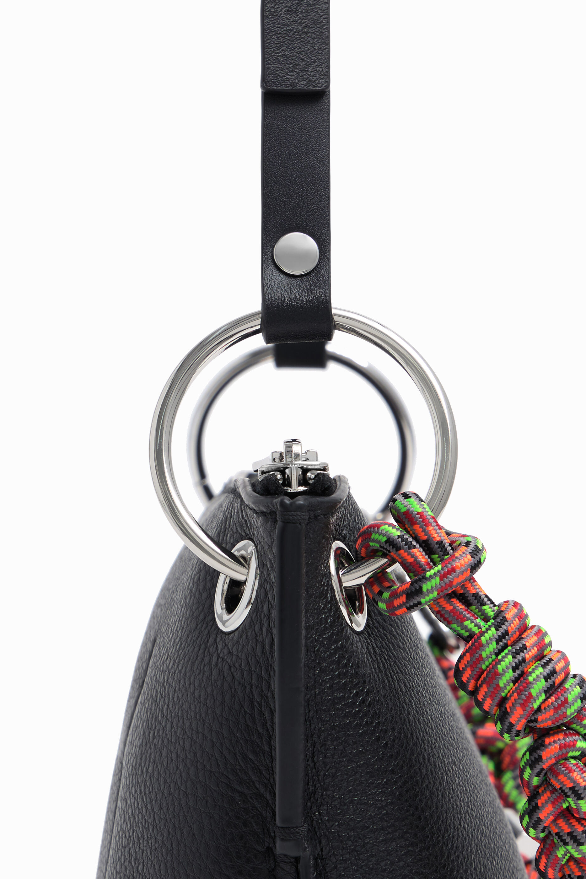 Bolso bandolera trapecio M piel negro