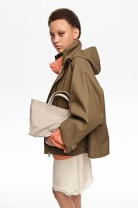 Bolso shopper mediano gabardina arena