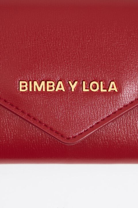 Monedero-tarjetero solapa piel rojo Monedero-tarjetero solapa piel rojo