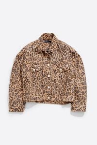 Cazadora denim oversize Leopard natural Cazadora denim oversize Leopard natural