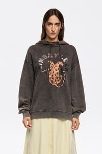 Sudadera capucha logo foil negra