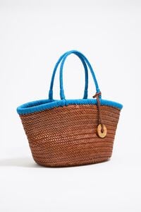 Bolso shopper trenzado piel nuez