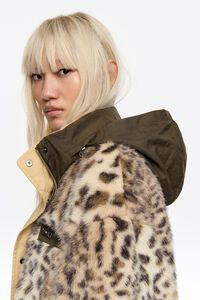 Abrigo reversible largo Leopard beige