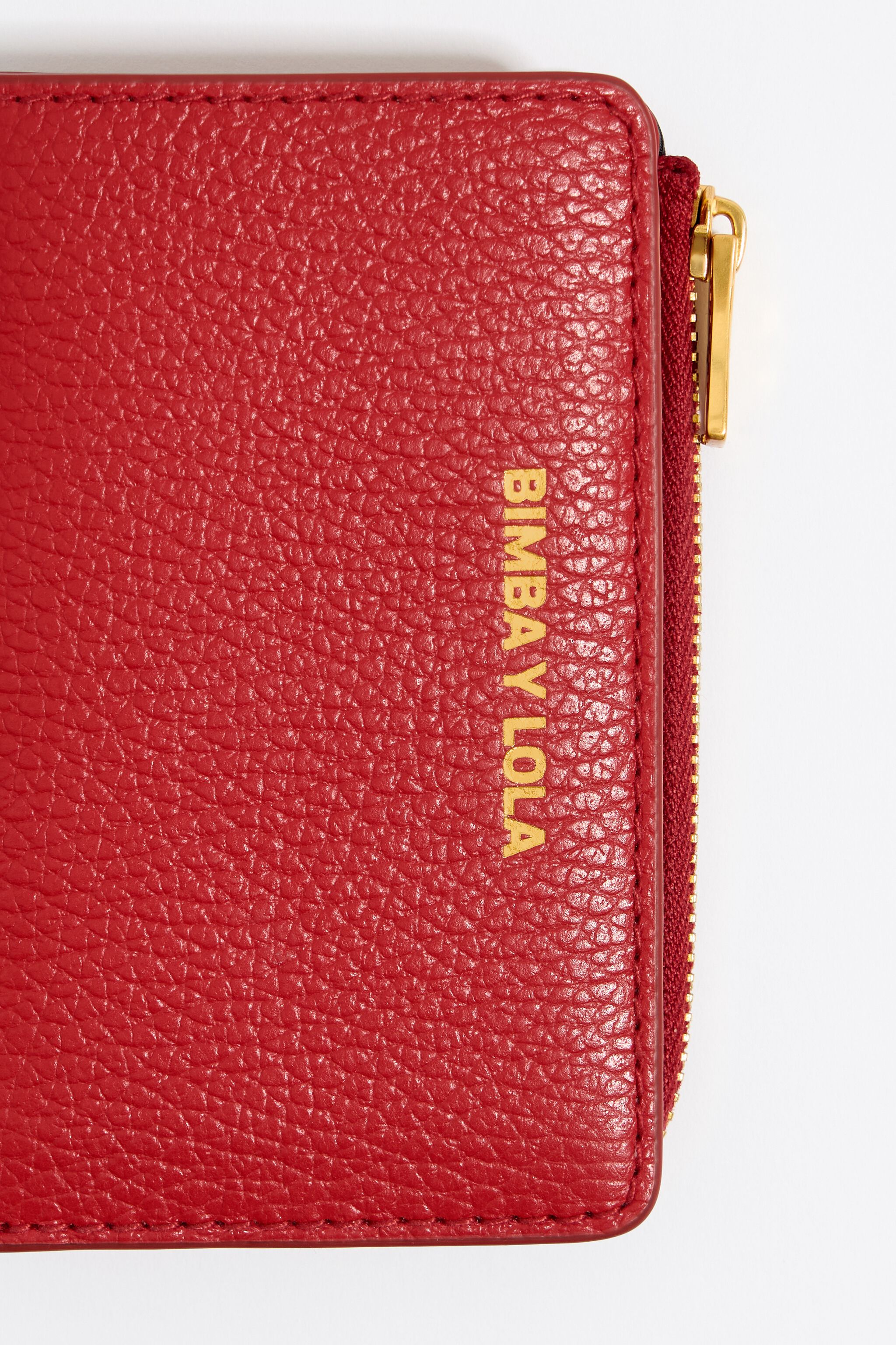Cartera rectangular piel roja