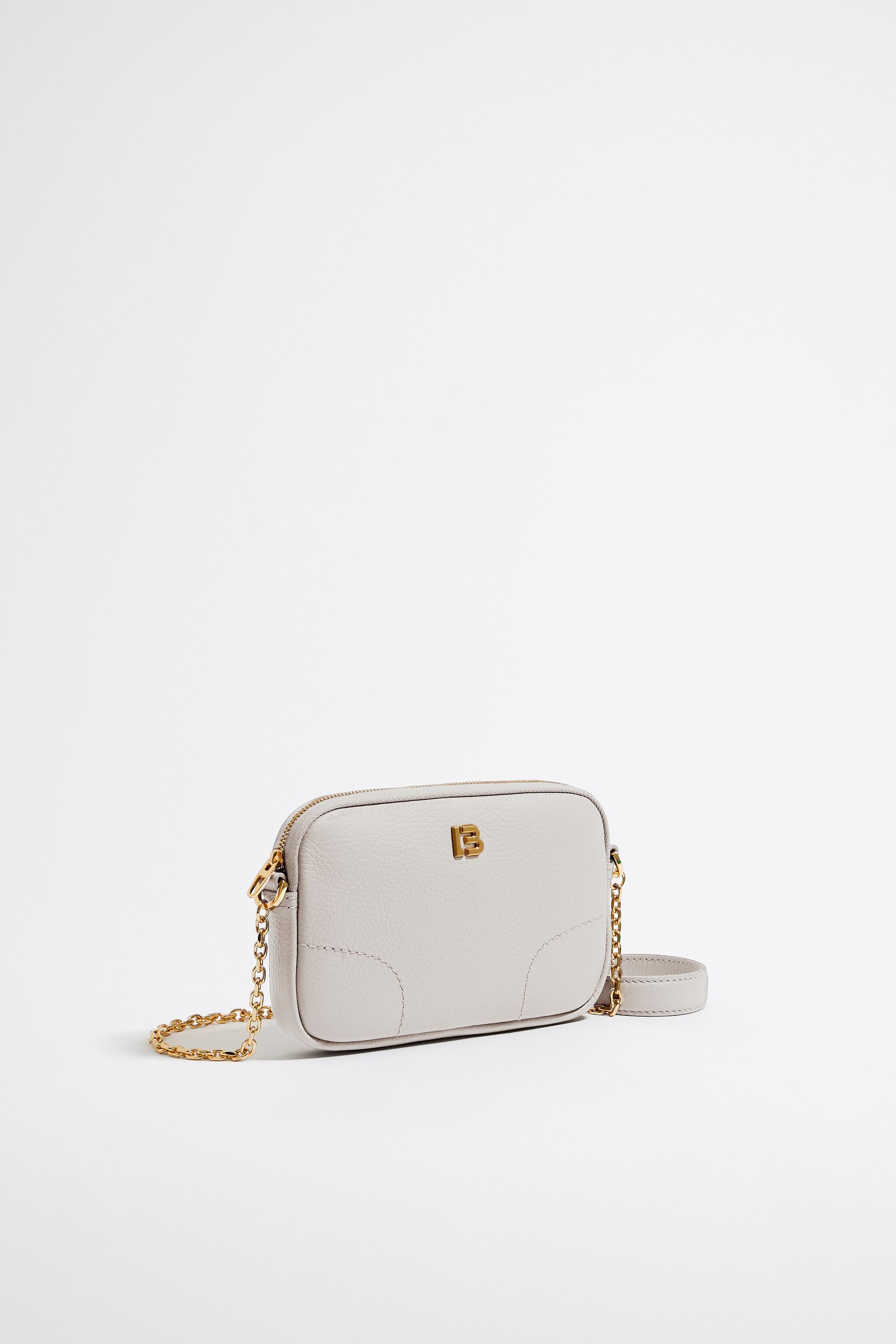 Bolso blanco de piel top