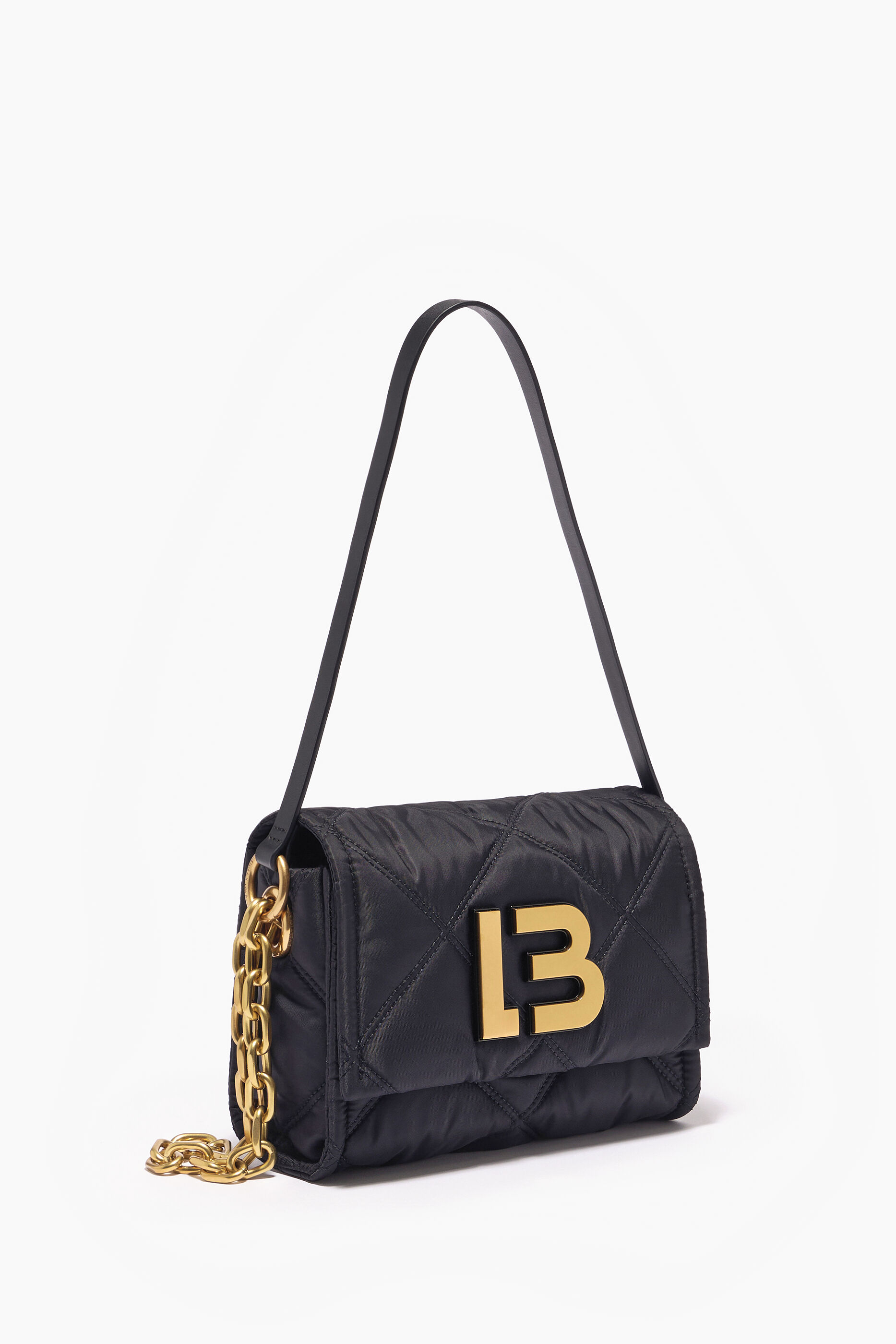 Bolso bandolera S nylon acolchado negro