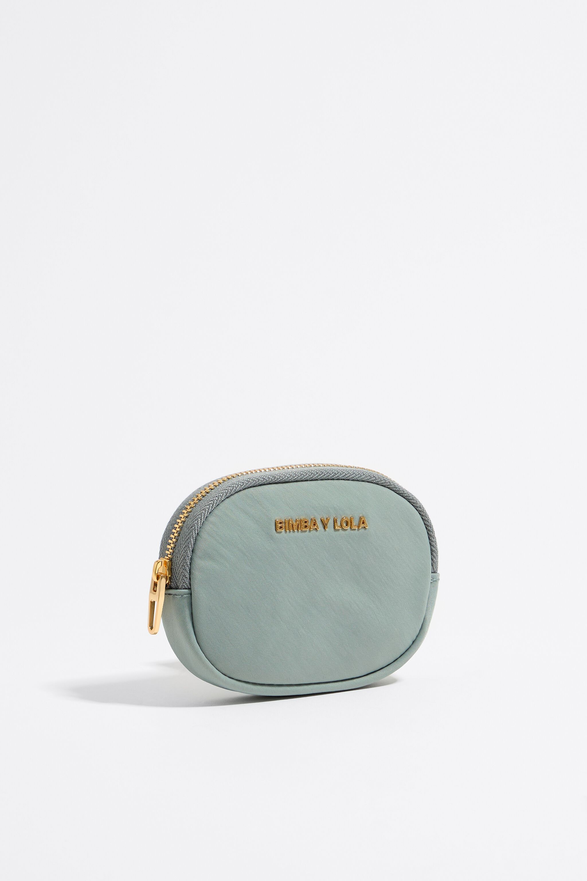 Monedero ovalado nylon verde agua