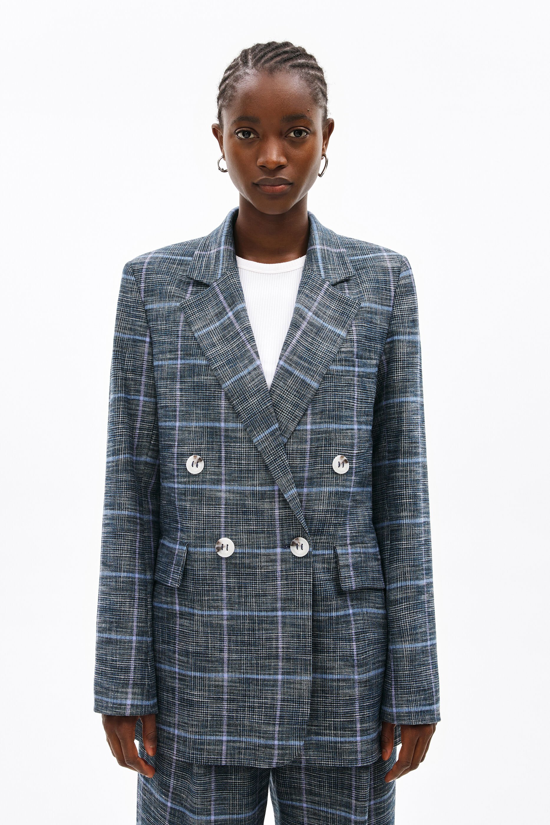 Blazer cuadros azul