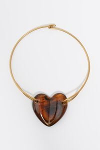 Collar choker coraz&oacute;n resina &aacute;mbar