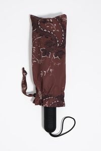 Paraguas estampado paisley marr&oacute;n