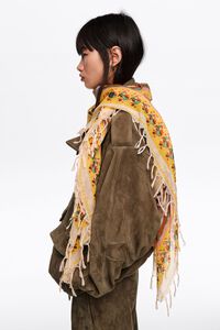 Chal patchwork flores Ikat amarillo
