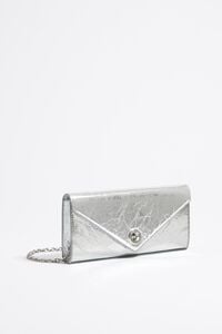 Bolso solapa mini piel plata
