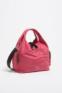 Bolso Paper Pocket mediano nylon rosa oscuro