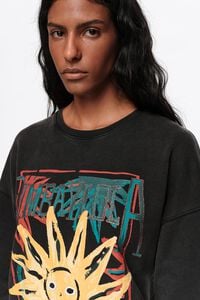 Sudadera logo Sun negro lavado