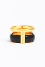 Anillo ancho dos bandas esmaltadas Anillo ancho dos bandas esmaltadas