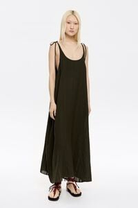 Vestido midi verde oscuro