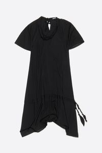 Vestido bimateria l&iacute;nea A negro lavado