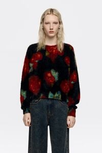 Jersey globo pelo Ribbon Roses negro