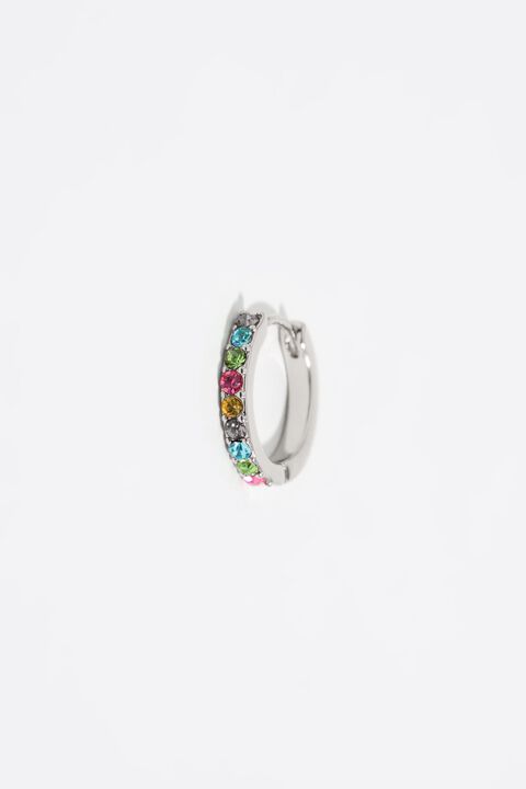 Pendientes aro plateado cristales Pendientes aro plateado cristales