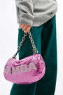 Bolso cilíndrico malla fucsia Bolso cilíndrico malla fucsia