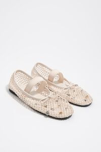 Bailarina rejilla blanca con piezas met&aacute;licas