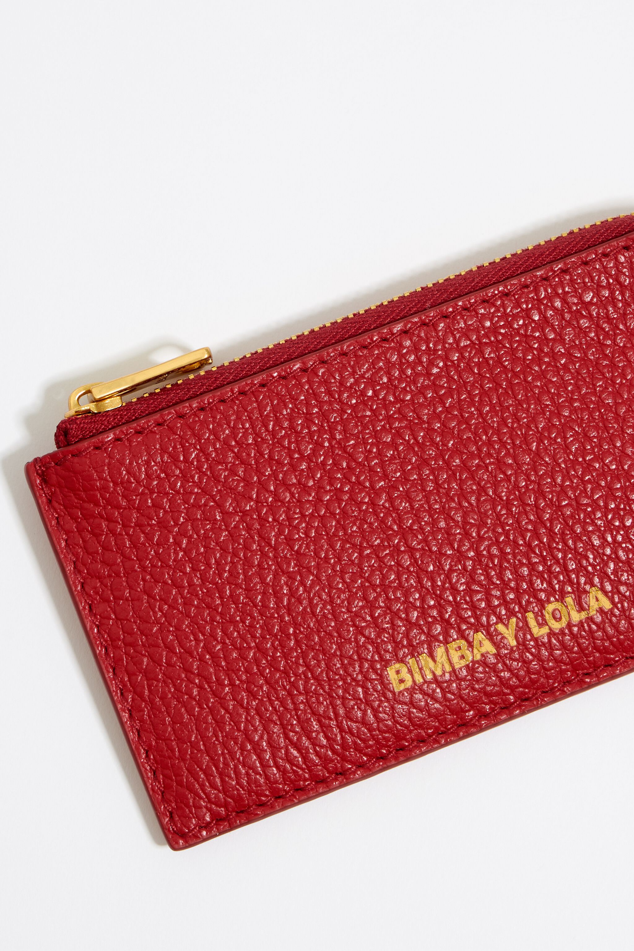 Monedero rectangular piel rojo