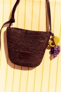 Bolso capazo peque&ntilde;o rafia nuez