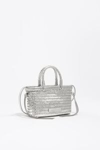 Bolso mini trenzado piel plata