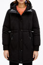 Plumífero midi capucha negro Plumífero midi capucha negro
