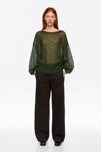 Jersey oversize mohair lana verde oscuro