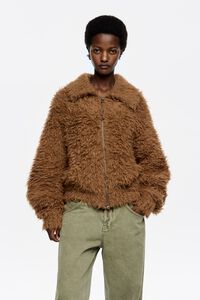 C&aacute;rdigan pelo alpaca tofe