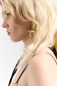 Pendientes gancho motivo metal dorado