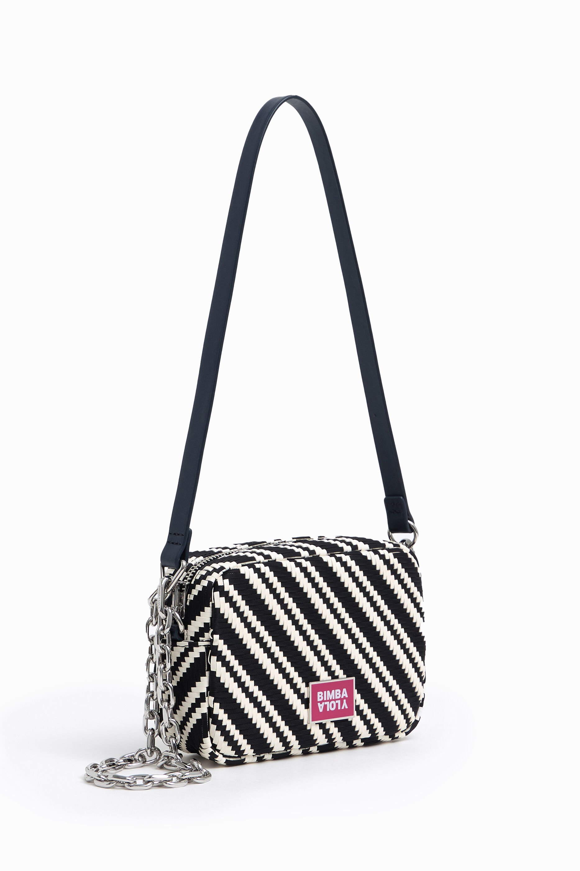 Bolso bandolera S trenzado blanco