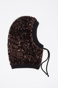 Balaclava punto lentejuelas marr&oacute;n