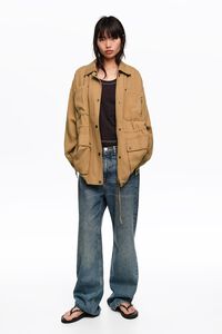 Chaquet&oacute;n cintura ajustable camel