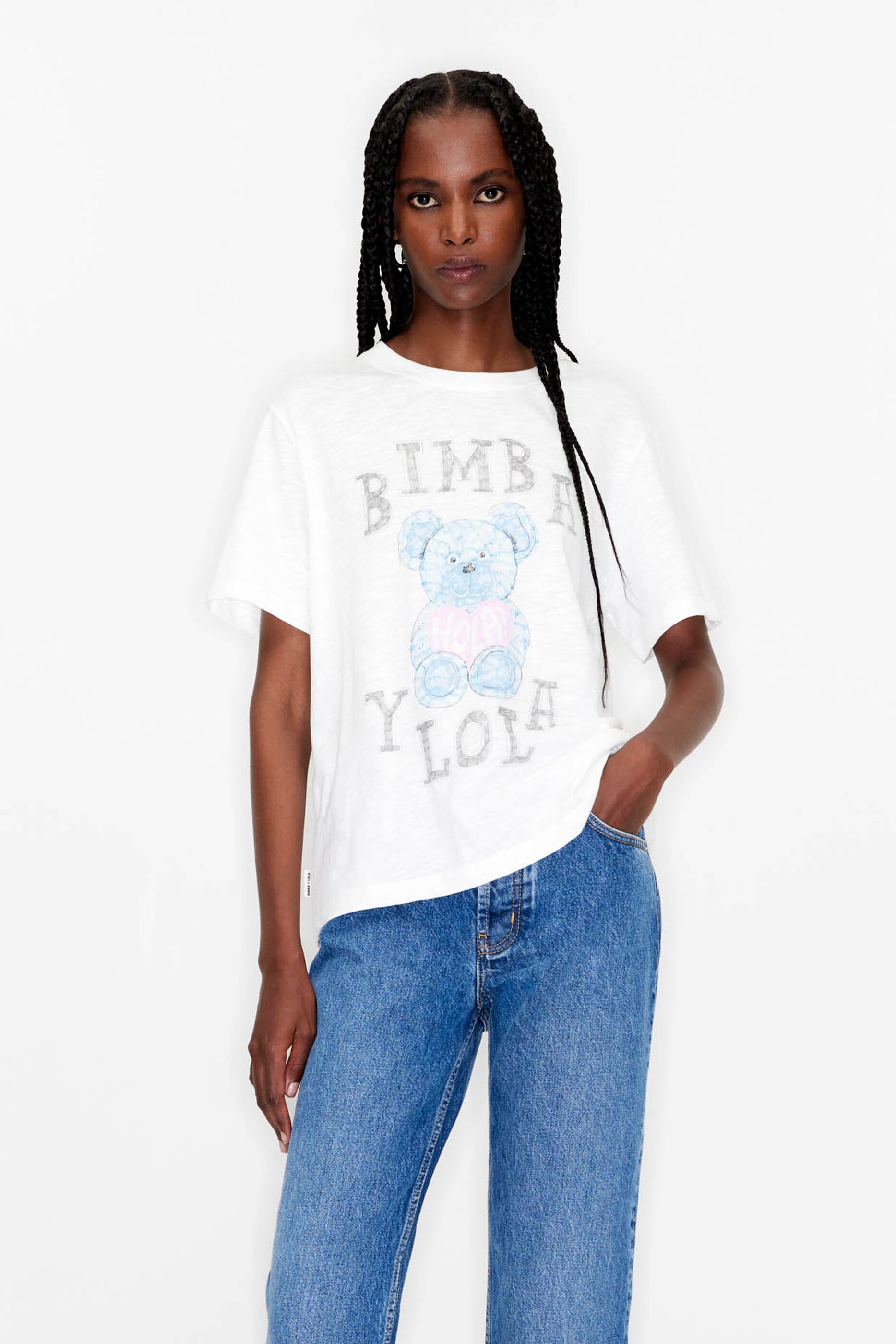 Camiseta logo Oso marfil