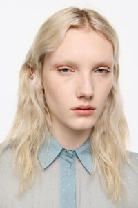 Camisa boxy mini piedras azul claro