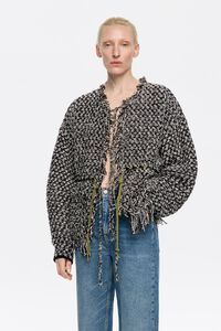 Cárdigan recto largo negro