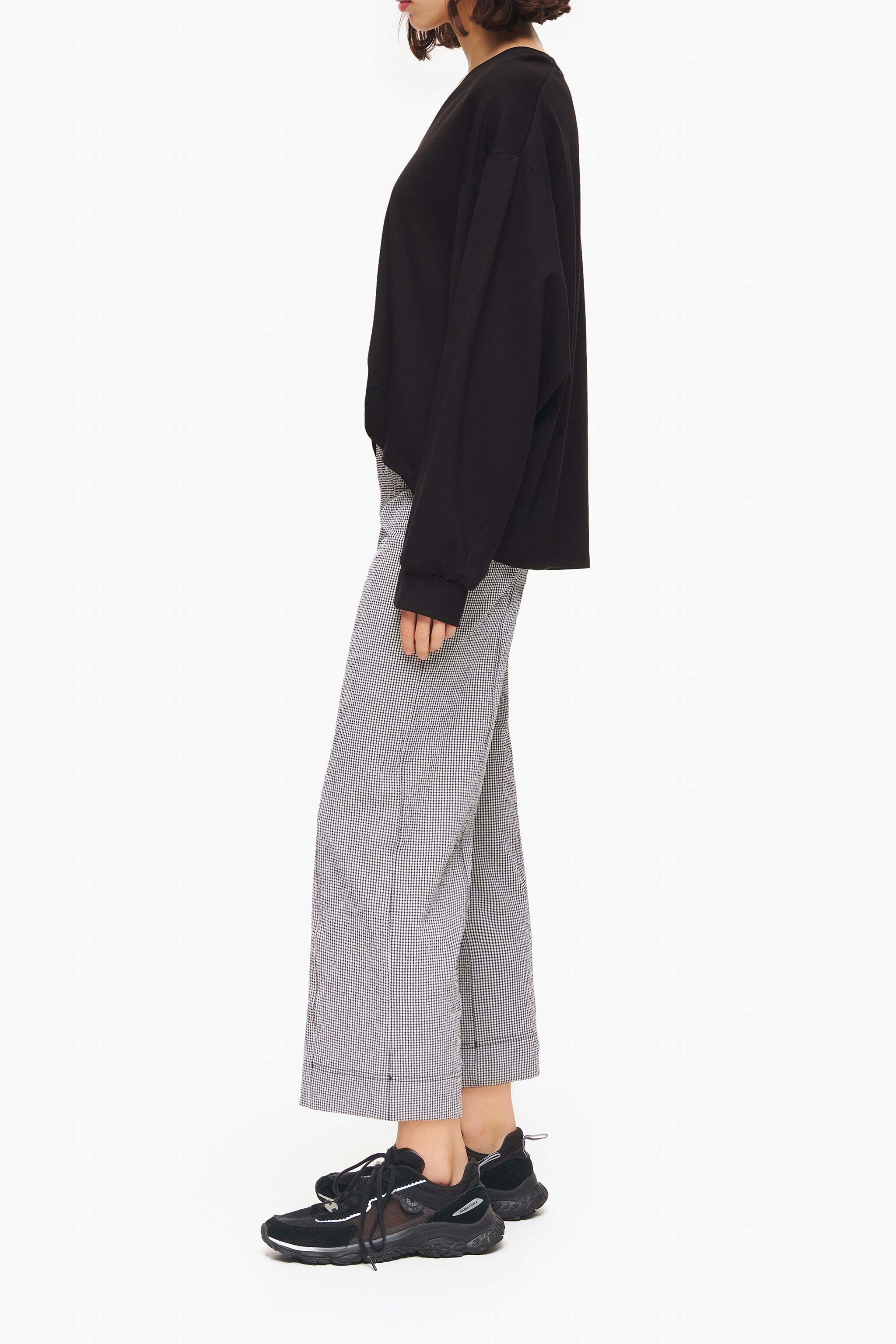 Pantal n flare vichy negro