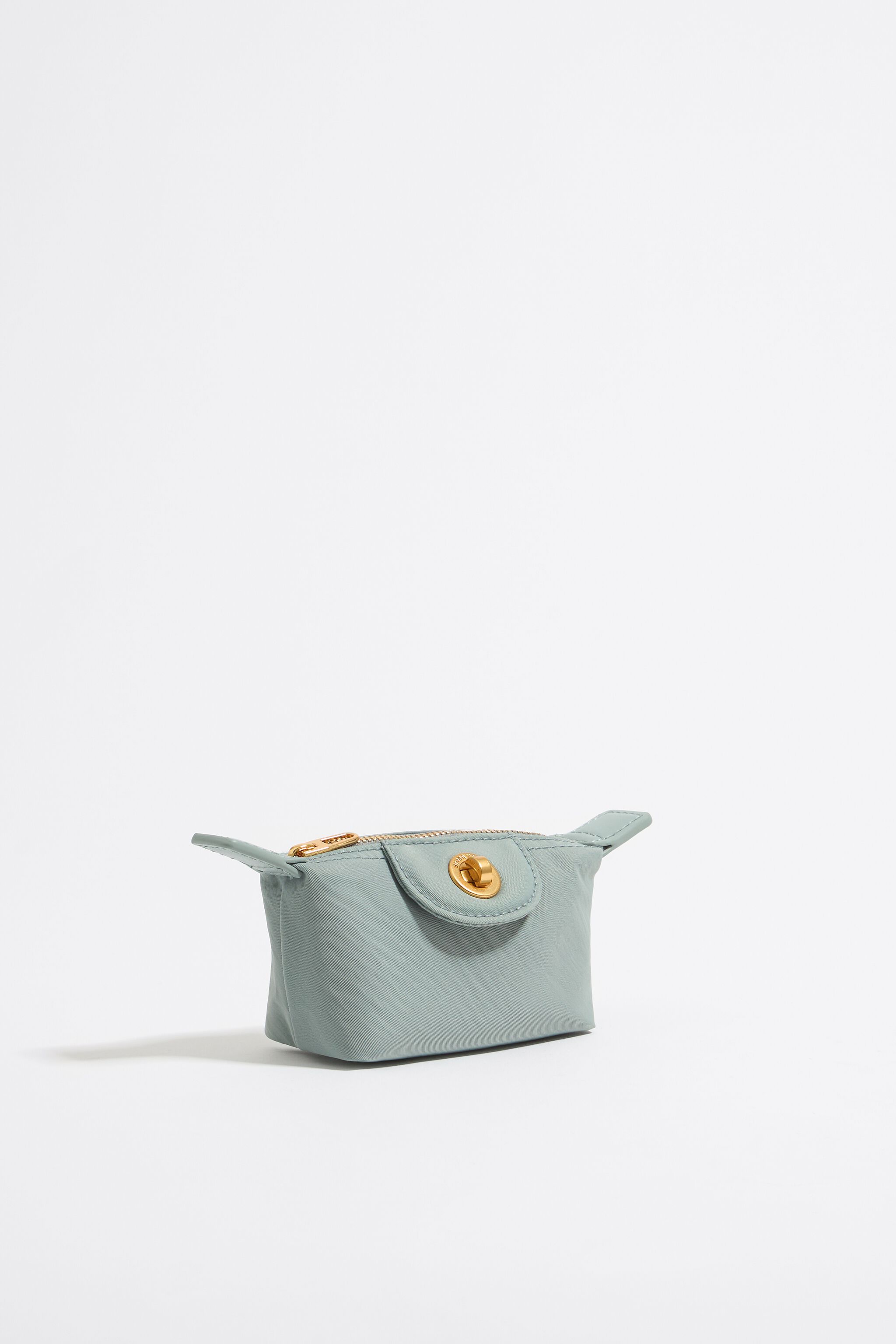 Monedero trapecio mini nylon verde agua