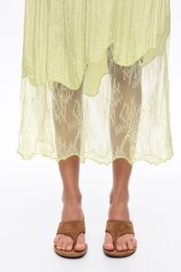 Vestido tirantes encajes Dots mini oliva