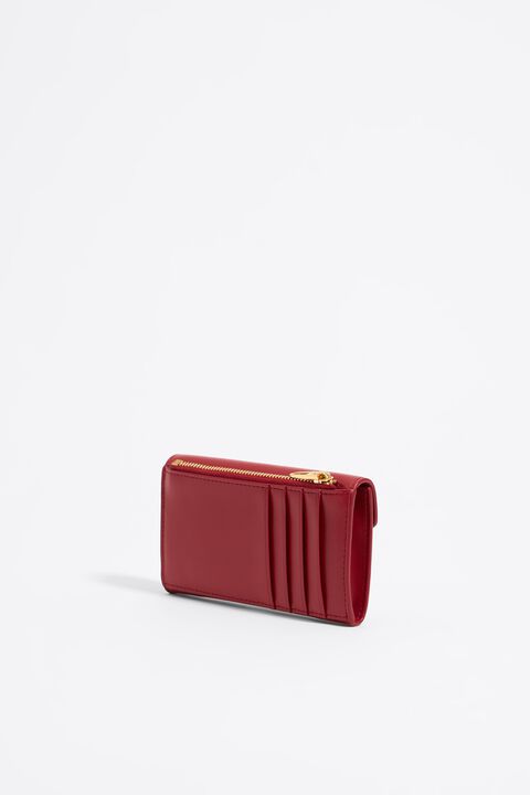 Monedero-tarjetero solapa piel rojo Monedero-tarjetero solapa piel rojo
