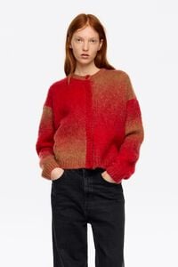 C&aacute;rdigan alpaca globo rojo