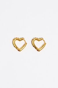 Pendientes aro coraz&oacute;n cristales multicolores dorados